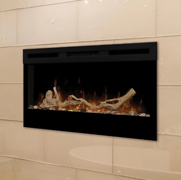 Dimplex | Driftwood and River Rock Ember Bed for 34 Inch Prism - X-LF34DWS-KIT