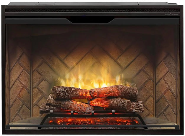 Dimplex | Revillusion 42 Inch Built-in Electric Fireplace (Herringbone) W/ Glass & Plug Kit - RBF42-FG