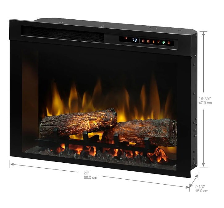 Dimplex | Nova 26 Inch Built-in Electric Fireplace W/ Logs - XHD26L