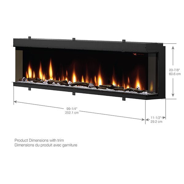 Dimplex | Ignite Bold 100 Inch Built-in Linear Electric Fireplace - X-XLF10017-XD