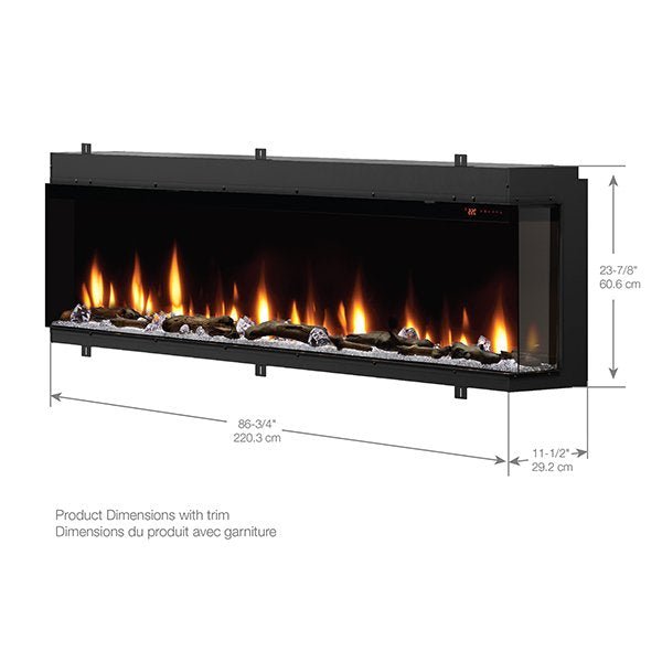 Dimplex | Ignite Bold 88 Inch Built-in Linear Electric Fireplace - X-XLF8817-XD