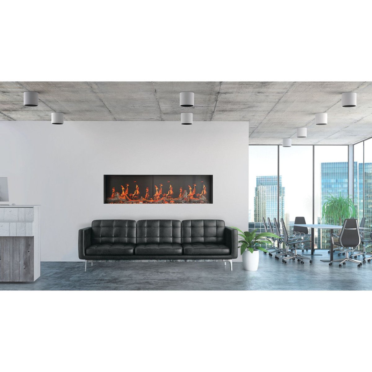 Napoleon | Luminex 65" LCD Built-In Linear Electric Fireplace - NEFL65LCD-3SV
