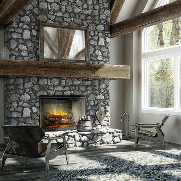 Dimplex | Revillusion 36 Inch Built-in Electric Fireplace (Weathered Concrete) W/ Glass & Plug Kit - RBF36WC-FG