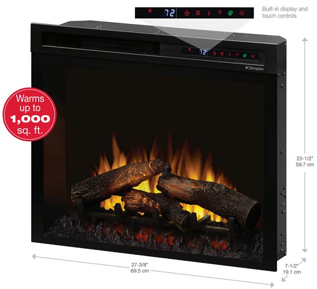 Dimplex | Nova 28 Inch Built-in Electric Fireplace W/ Logs - XHD28L