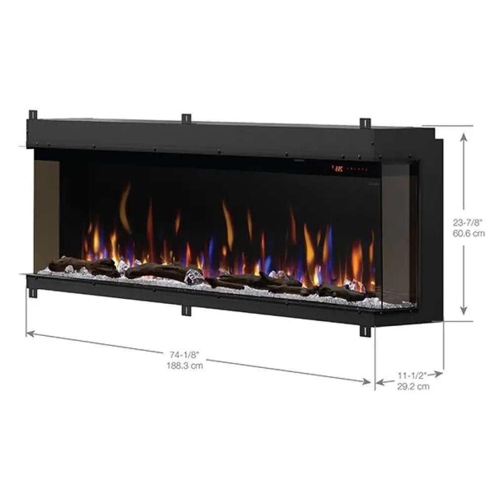 Dimplex | Ignite Bold 74 Inch Built-in Linear Electric Fireplace - X-XLF7417-XD