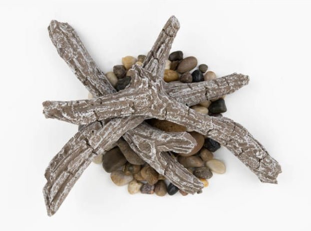 Napoleon | Driftwood Log Kit with Rocks - NEF-DRAK42