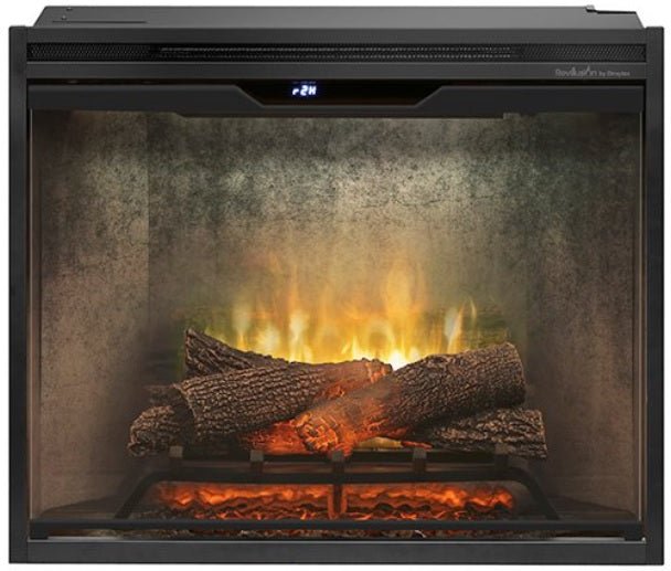 Dimplex | Revillusion 36 Inch Portrait Built-in Electric Fireplace (Weathered Concrete) W/ Glass & Plug Kit - RBF36PWC-FG